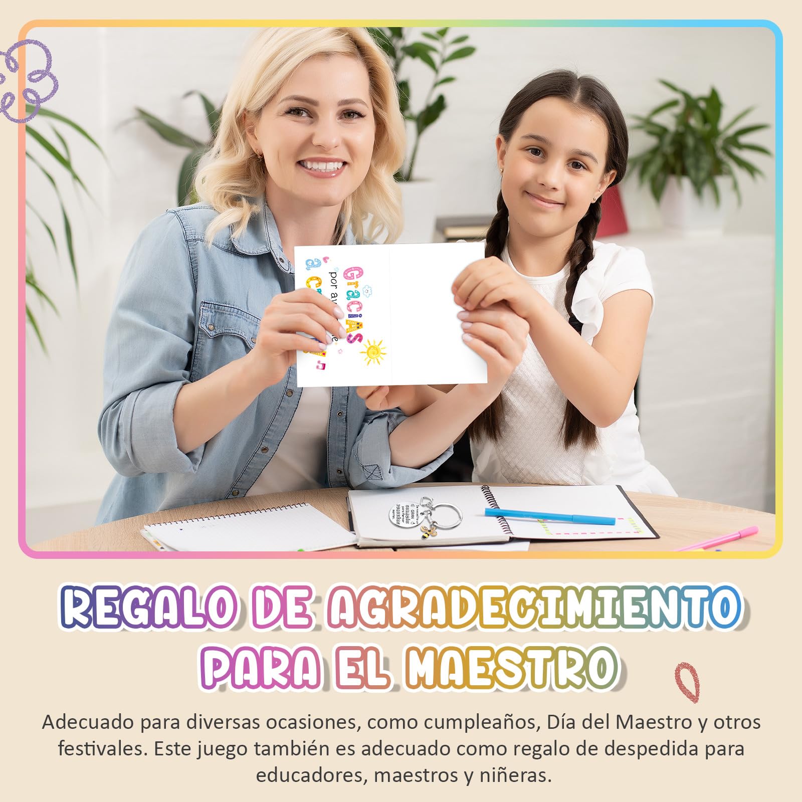 Tenare 8 Sets Regalos Para Profesor Llavero Con Colgante De Abeja