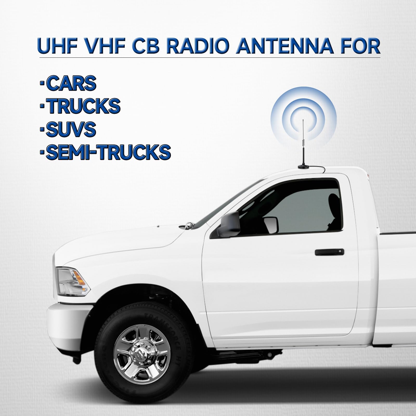 Superbat Antenna CB 26-28MHz 3dBi con Cavo RG58 3m Connettore PL259, Antenna Magnetica Compatibile con Radio CB Galaxy, Uniden, Bearcat, Cobra, Radioddity, Texas Ranger, RoadKing