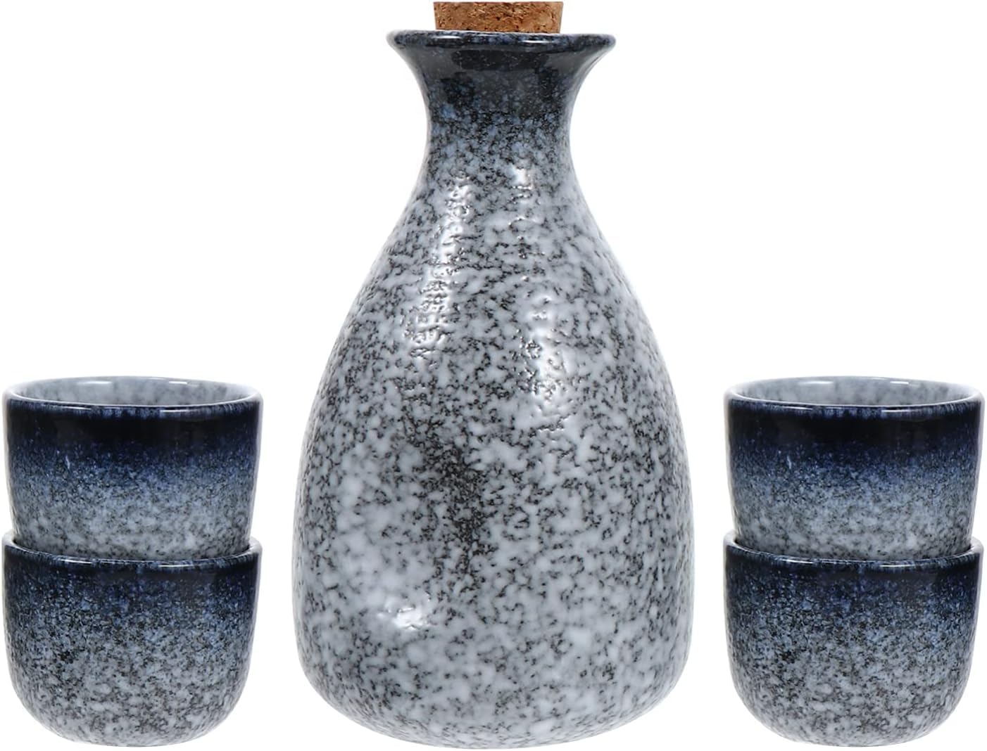 YJYJY Sake Set Japanese Sake Cup Set- Japanese Style Ceramics Sake Cup Traditional Ceramic Wine Glasses Sake Pot