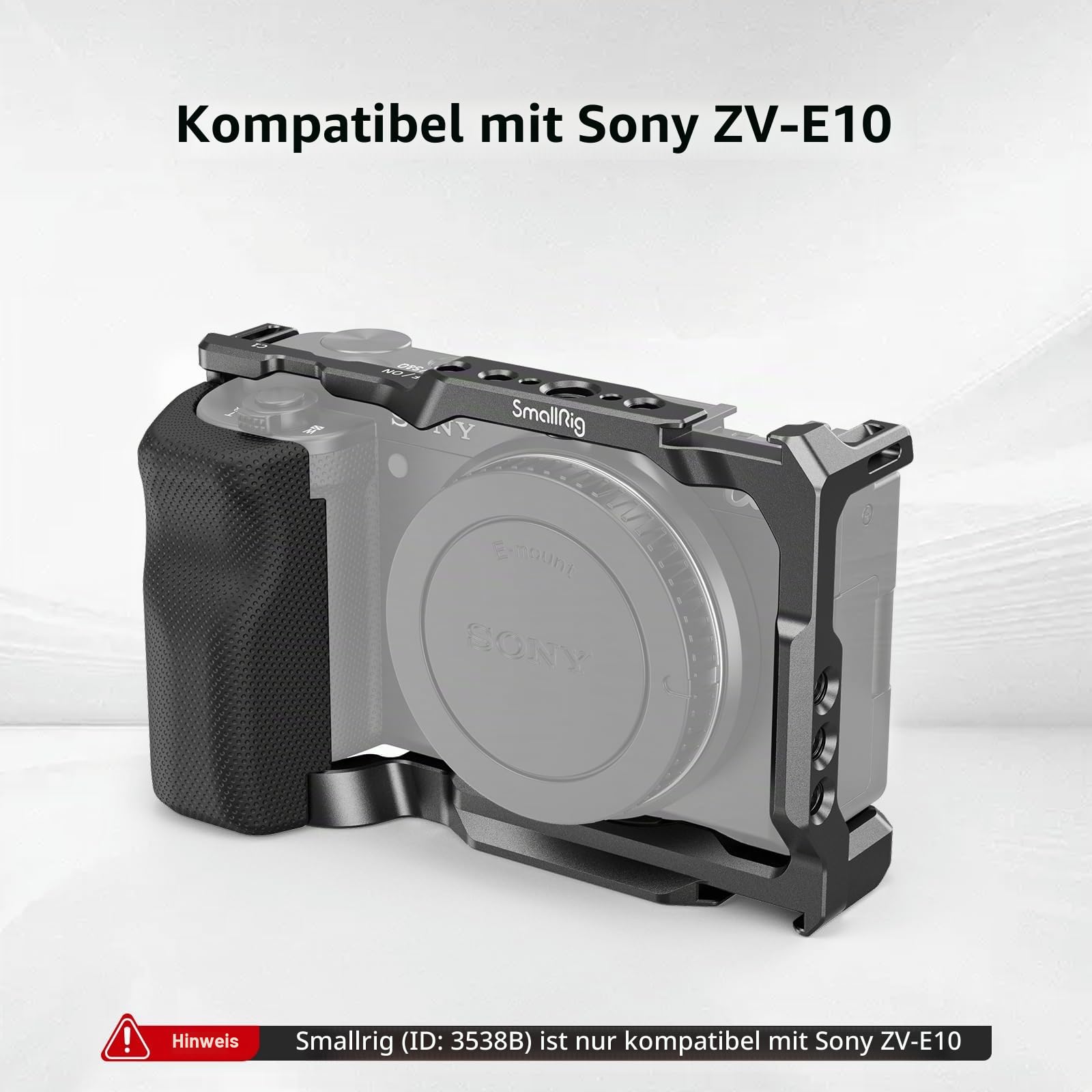 SMALLRIG ZV-E10 Käfig mit Griff und integrierter Schnellwechselplatte für AR-ca Swiss, Cage mit Grip für Sony ZV-E10-3538B