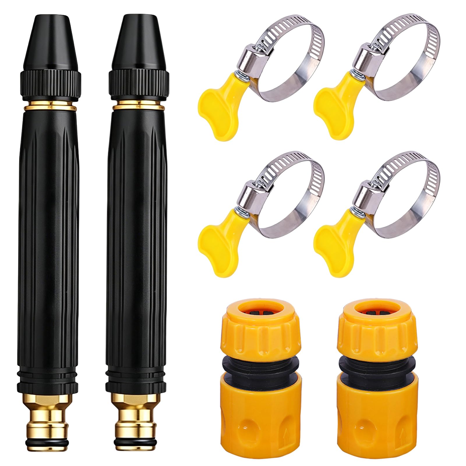 2 Set High Pressure Hose Nozzle, Adjustable Jet Mist Shower Spray Modes