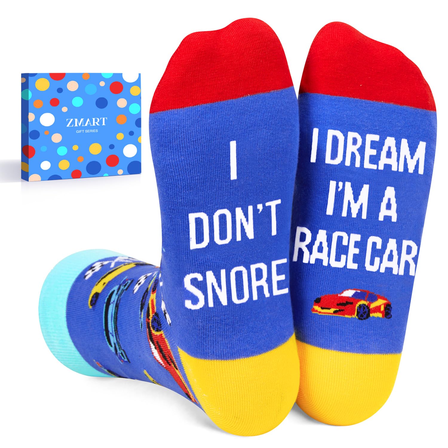 Funny Transportation Gifts - Race Car Train Motorcycle Tractor Bike Socks for Adult