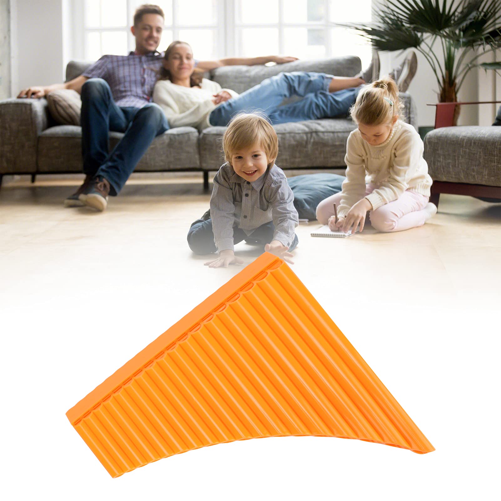 Panflöte, Panflöten in C-Taste mit Kartontragetasche für Kinder, Erwachsene, Anfänger, Lehrpersonal(Orange)