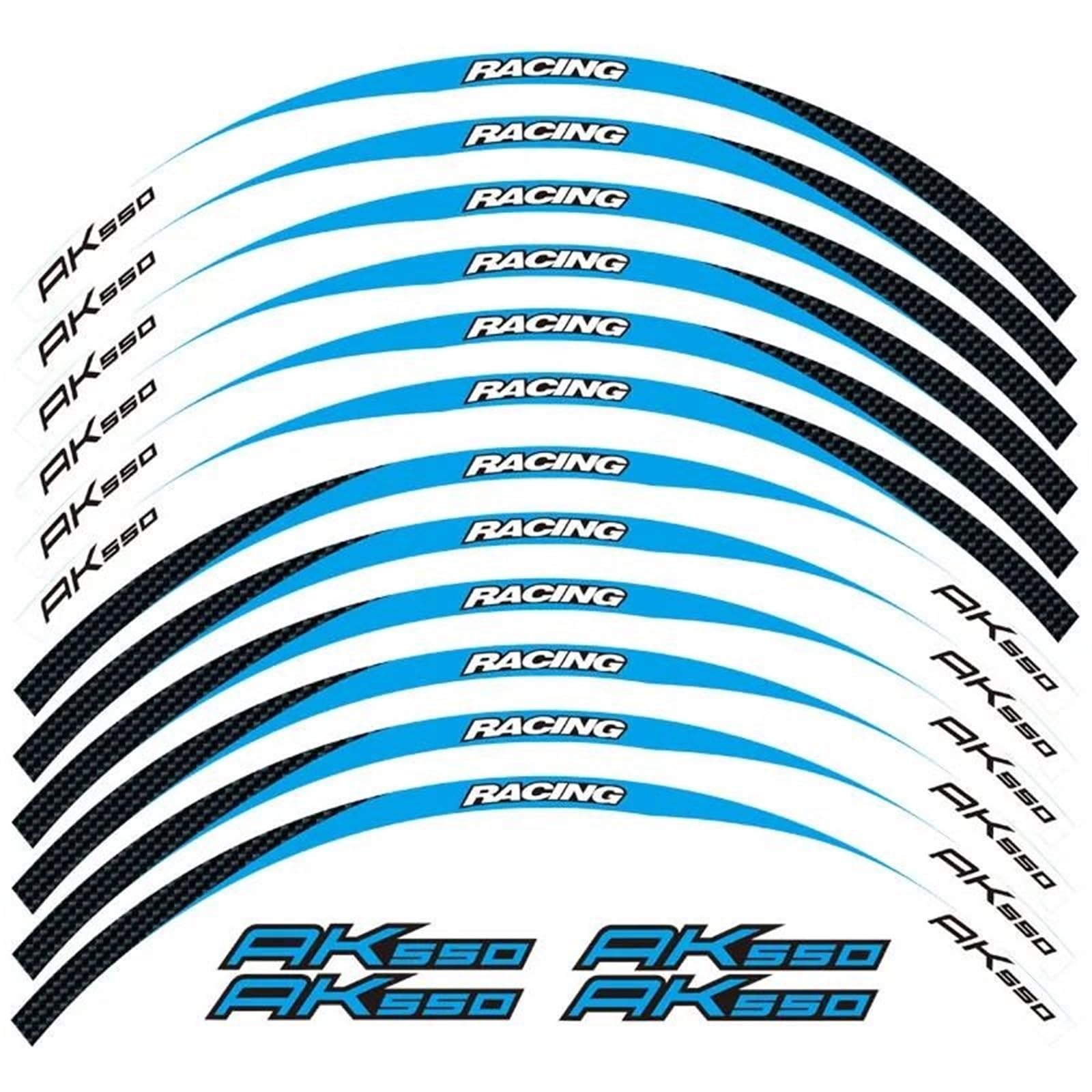 12 Strips Motorcycle Reflective Decals Wheels Rim Stickers Decoration Styling Sticker for KYMCO AK550 Ak 550(Color17)