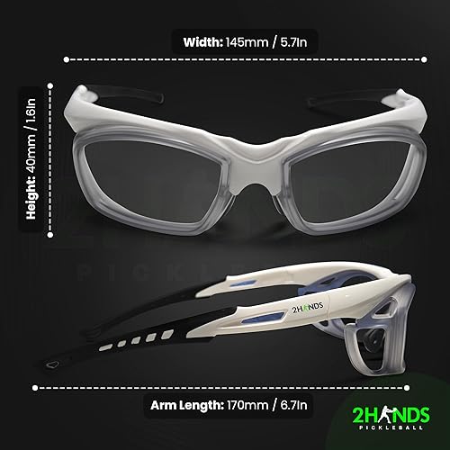 Miniatura 5 de Gafas de pickleball sin lentes  Lentes de pickleball sin lente  Ligeras, resistentes a los impactos, marco protector sin lentes para una visión