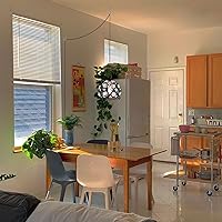 Vista 2 de TISLYCO Black Plug in Chandelier, Crystal Hanging Lights with Plug in Cord 13.12ft and On/Off Switch, Hanging Pendant Light for Kitchen Island