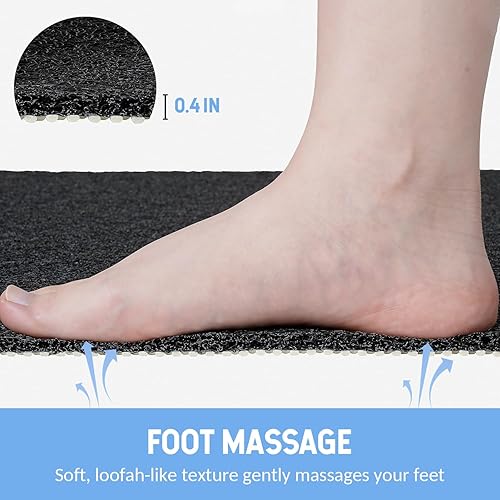 Miniatura 4 de Tapete antideslizante de secado rápido para bañera, piso, baño, ducha, cocina, hogar, hotel (color negro, 24 x 16 pulgadas)