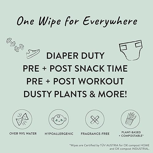 Miniatura 3 de The Honest Company Clean Conscious - Toallitas sin perfume  Más del 99% de agua, compostables, a base de plantas, toallitas para bebé,