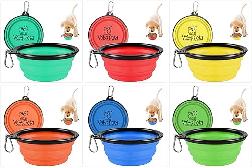 Miniatura 7 de Cuencos plegables para perros, paquete de 2 cuencos portátiles de agua para perros medianos y pequeños, gatos y mascotas, plato plegable de riego