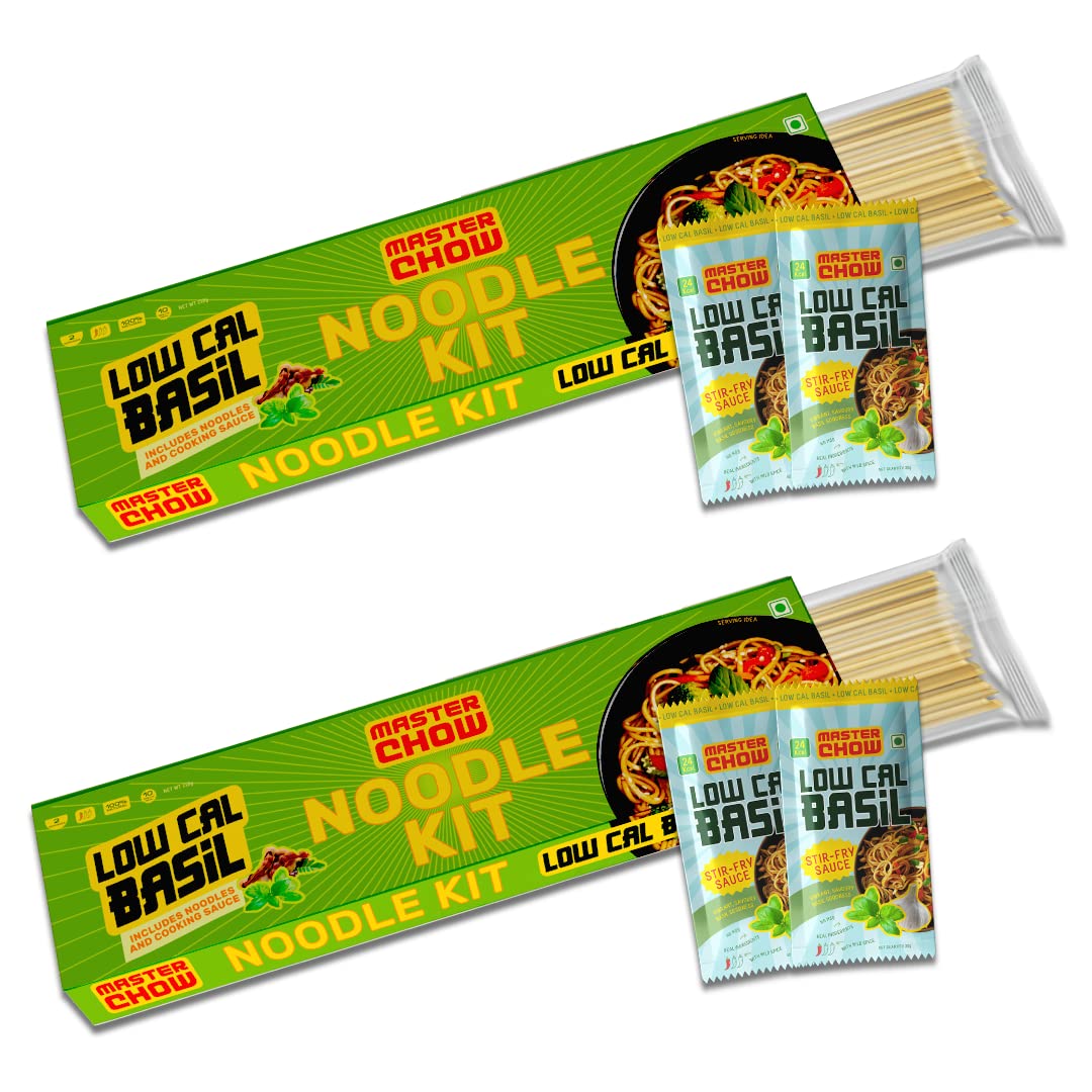MasterChow Healthy Thai Basil Noodle Kit - Pack of 2 | All-in-One Meal Kit - Basil Sauce with Whole Wheat Noodles | Ready to Cook Easy Meals | All-Natural Ingredients | 10 Mins Noodles (B0BG2T2HYR) Amazon Price History, Amazon Price Tracker