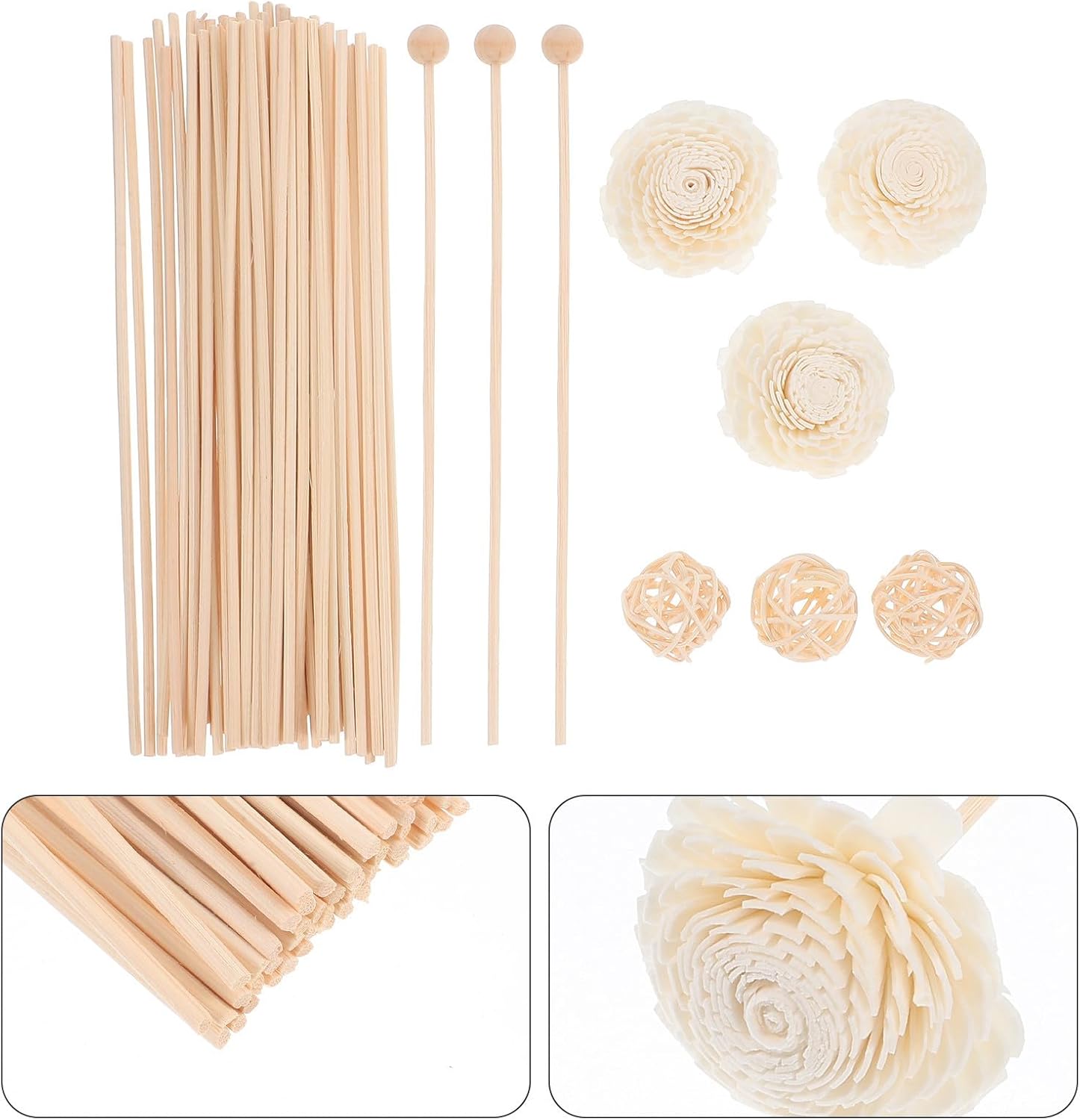 Aroma Diffuser Sticks Refill Set, Natural Rattan for Home Office