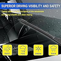 Vista 3 de ANIKLUIM® Juego de limpiaparabrisas de 20 pulgadas + 20 pulgadas con limpiaparabrisas trasero de 12 pulgadas, repuesto automotriz (paquete de 3)