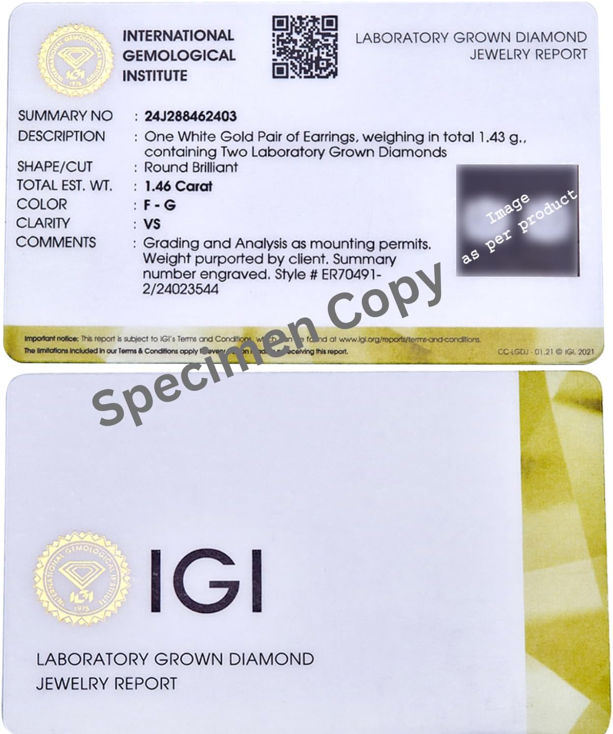 DEWBERRY 14KT Solid White Or Yellow Gold 1.00 Carat IGI Certified Princess Cut Lab Grown Diamond Classic Solitaire Studs Earrings for Women Push Back Earrings (Clarity: VS, Color: FG) - Image 8