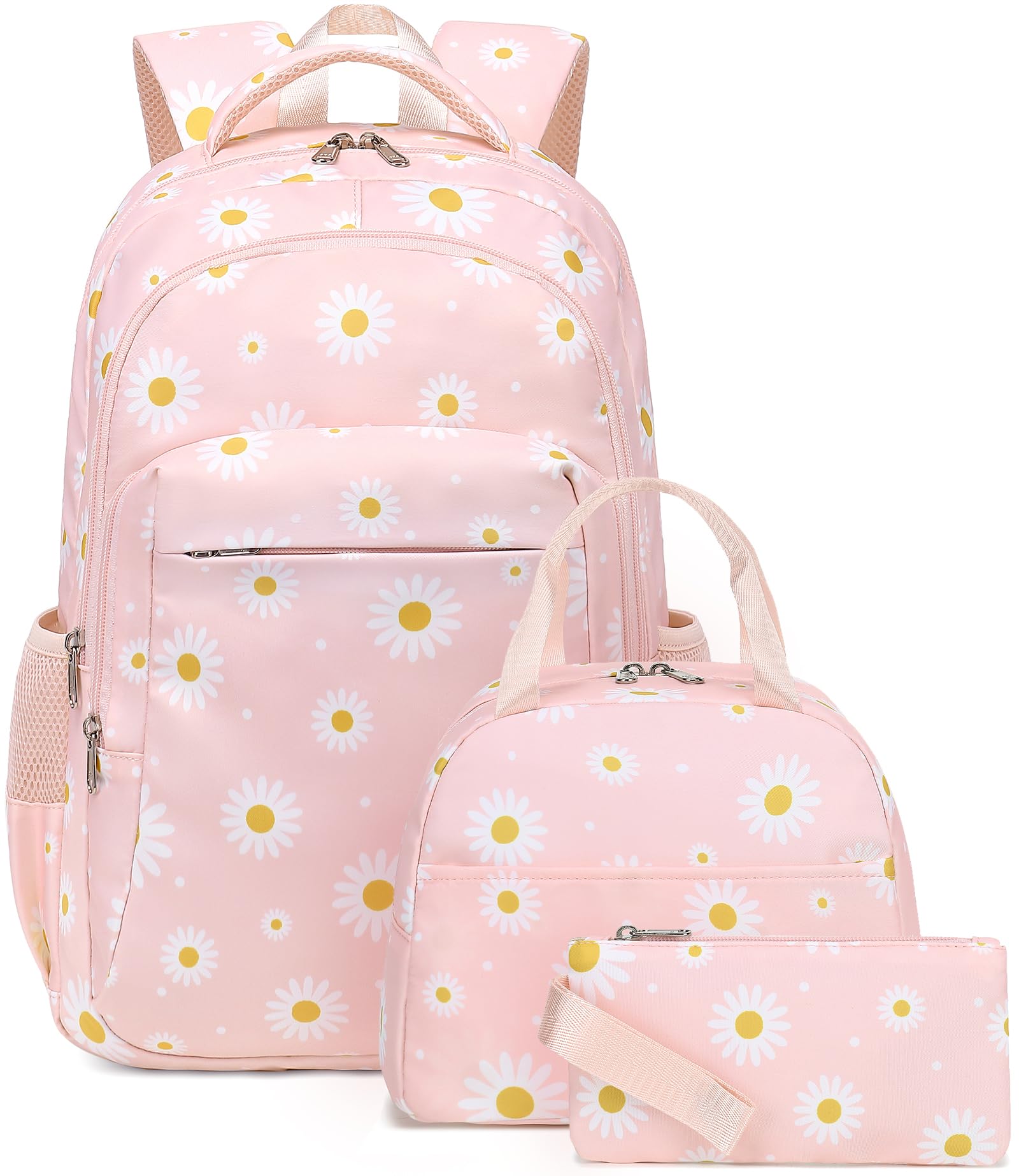 LEDAOU Backpack for Kids Boys Girls School Bags Teen Bookbags Set School Backpack with Lunch Box and Pencil Case