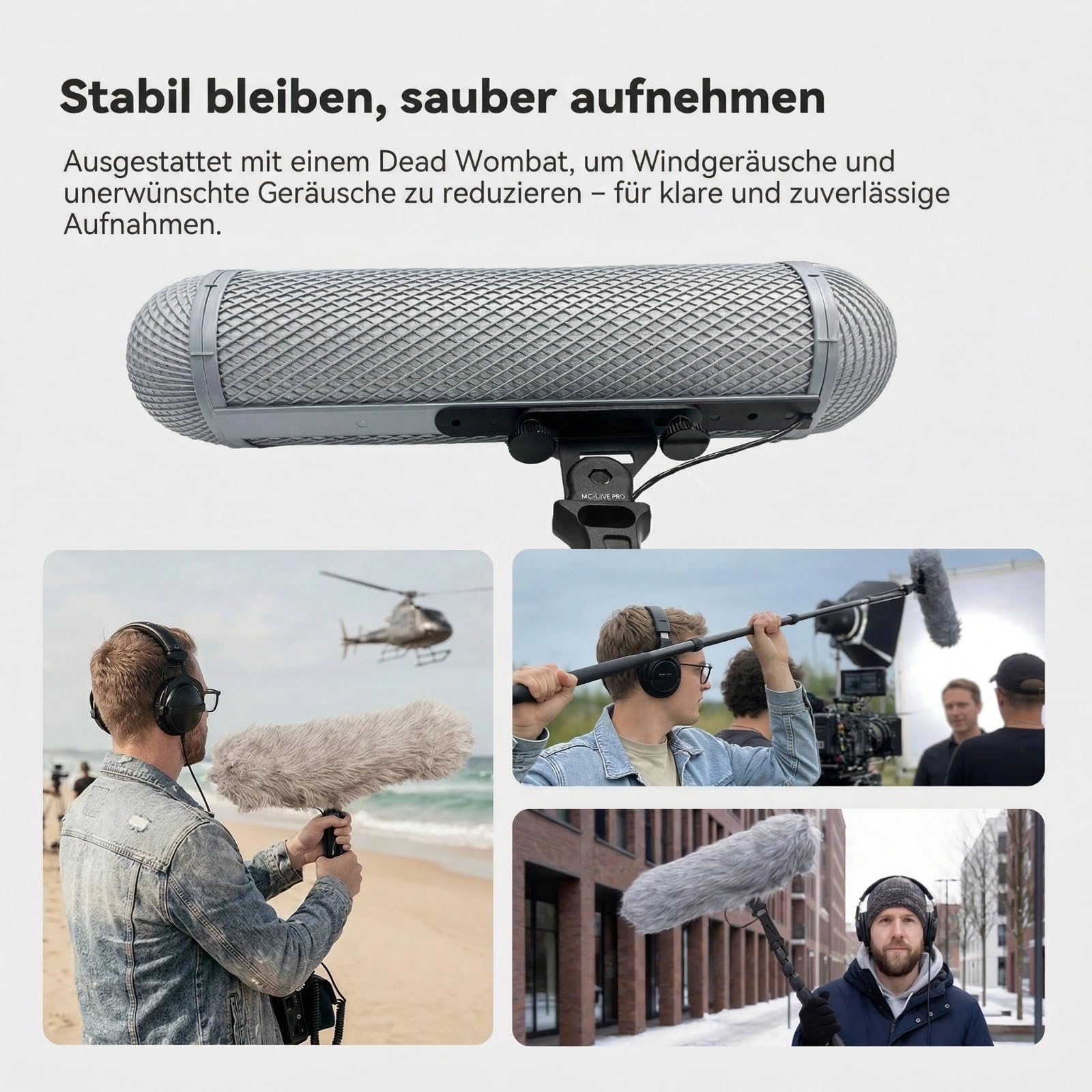 DF DIGITALFOTO Professionelles Mikrofon Blimp Windschutz, Micolive Pro | mit Dead Cat, kompatibel mit Rode NTG Serie, Sennhaiser MKE600 Shotgun Mikrofon