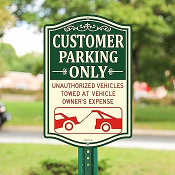 customer parking only ロードサイン Customer Parking Only Metal Sign - 7