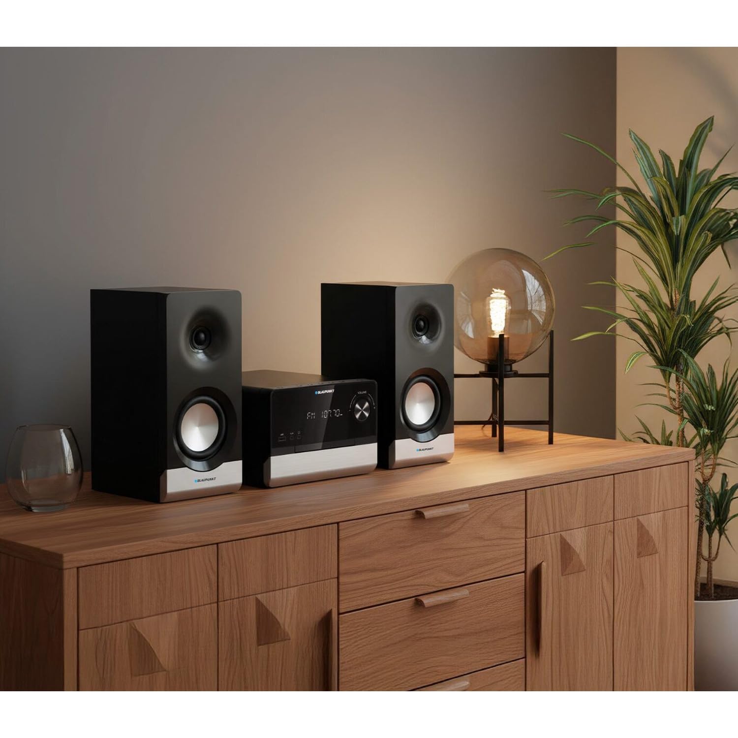 Blaupunkt MS40.2BT Micro-chaîne Stéréo 100W RMS – Bluetooth, HDMI ARC, Optique, USB, CD MP3, Radio FM RDS, Égaliseur, Affichage LED, Télécommande – Son Puissant pour TV et Musique