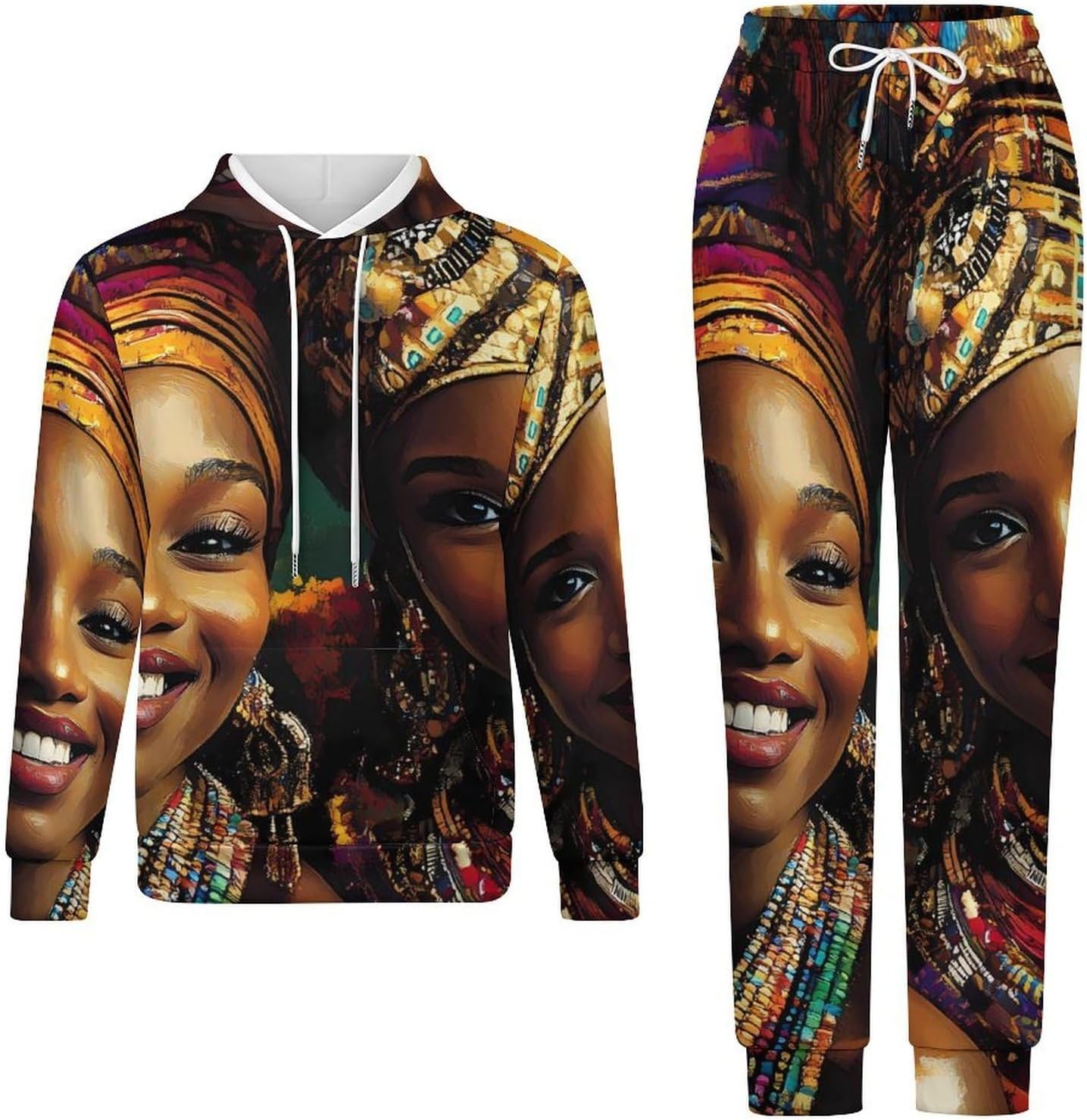 Afrikaner Women Men's Hooded Set Casual 2 Pieces Suits Pullover Tracksuit Hoodies And Sweatpants