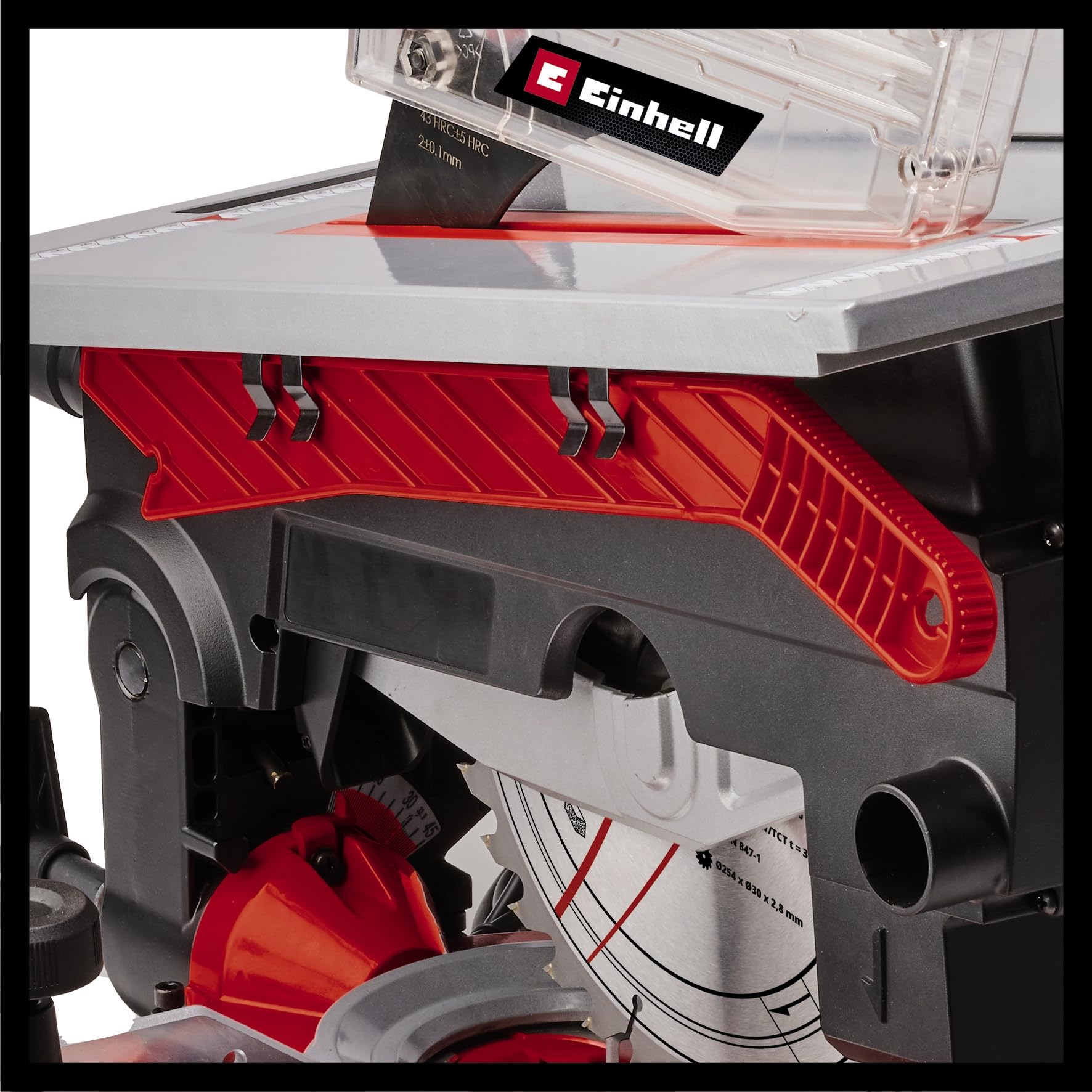 Einhell Kapp-Gehrungssäge mit Obertisch TE-MS 254 T (2000 W, max. 74 mm x 130 mm Schnitttiefe/-breite, Ø 254 mm Sägeblatt, neigbarer Sägekopf, Laser, Tischkreissägen-Funktion)