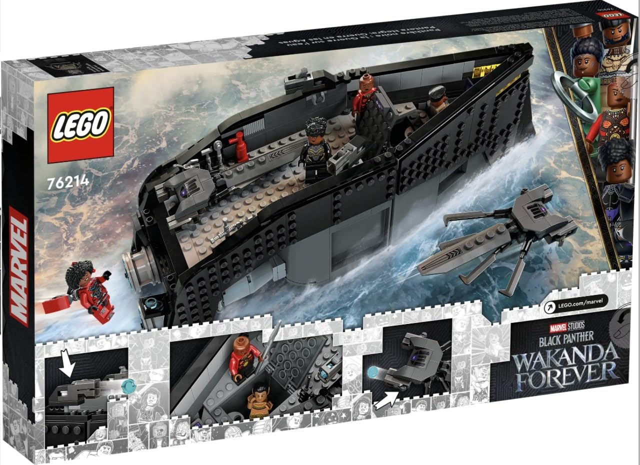 For Lego 76214 War on Water - Ship, Black Panther Boat - with 5 minifigs Super Heros Movie - Building Game and Card Set - Image 2
