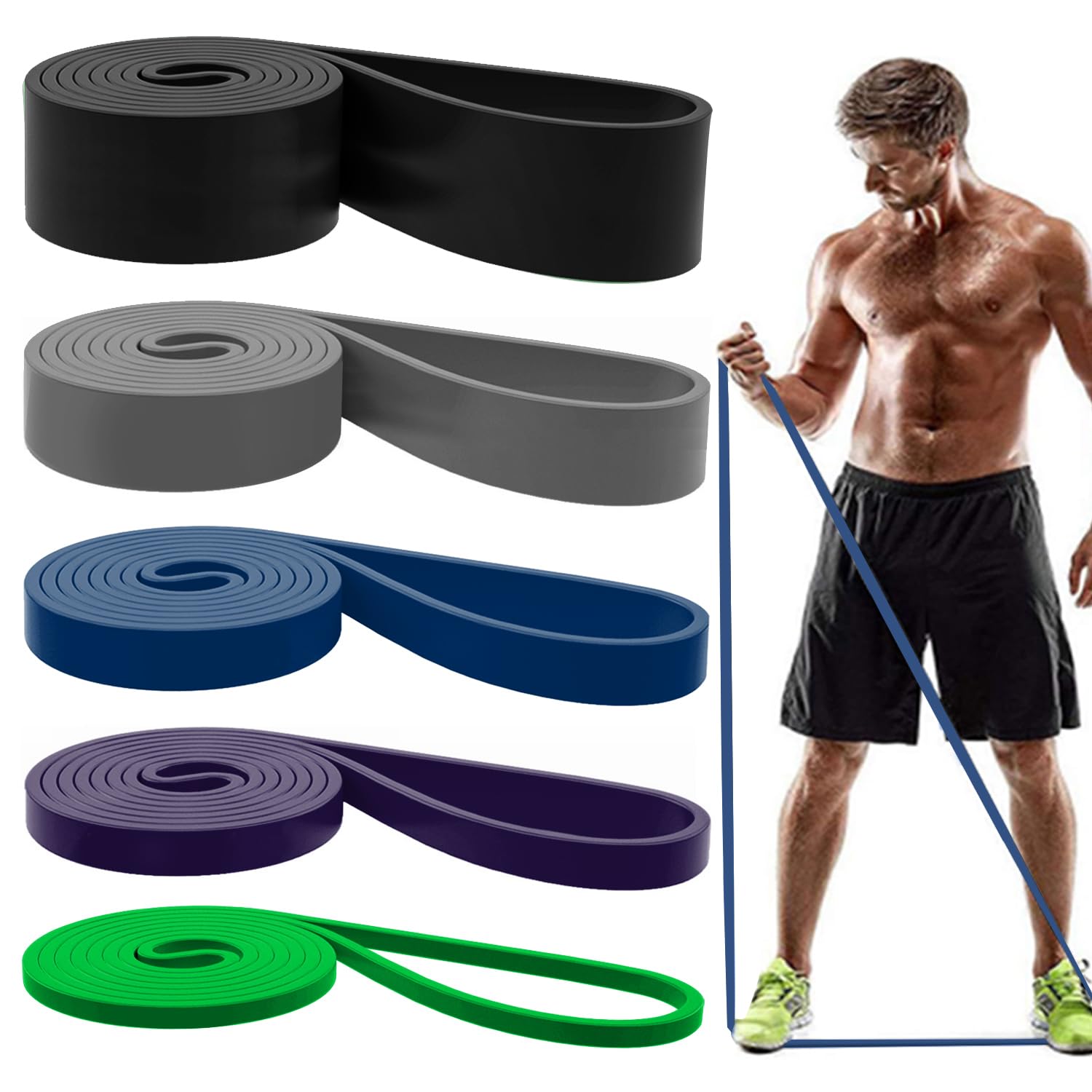Resistance Bands, Pull Up Assist Bands - Workout Bands, Exercise Bands, Long Resistance Bands Set for Working Out, Fitness, Training, Physical Therapy for Men Women — Amazon image 20