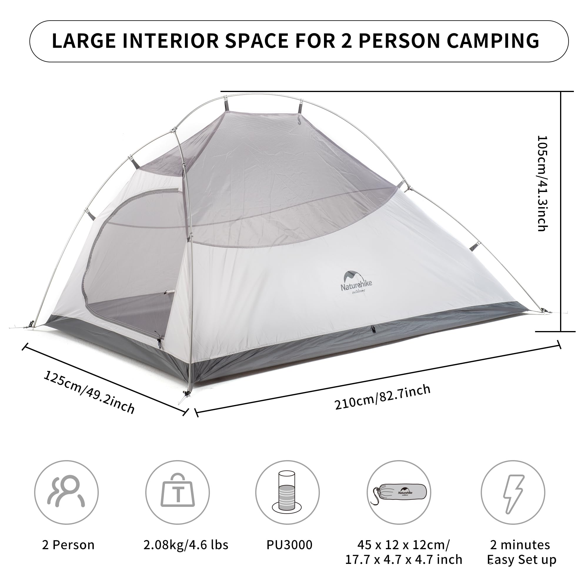 Naturehike Cloud-Up 2 Person Tent Lightweight Backpacki | B2B
