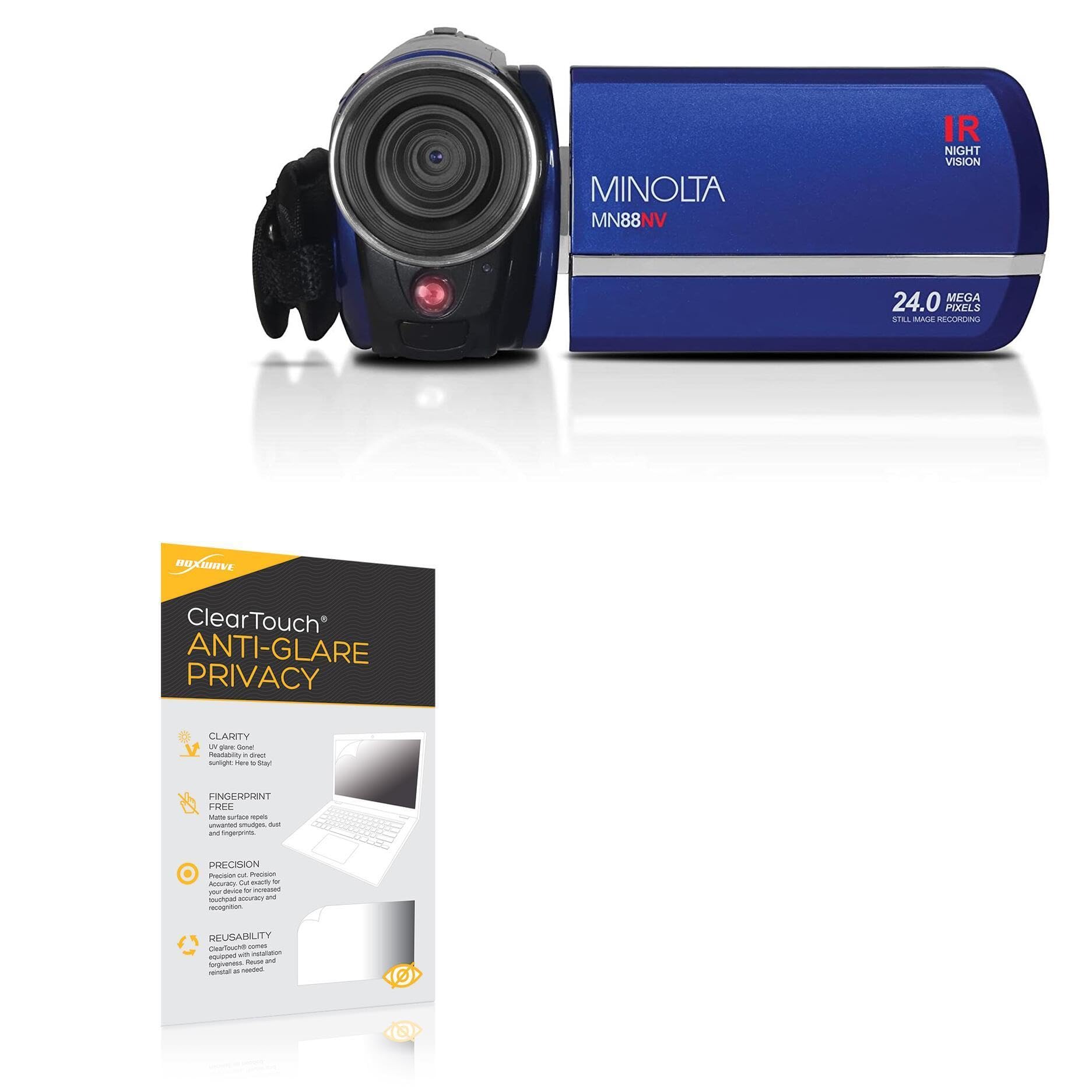 BoxWave Screen Protector Compatible with Minolta MN88NV - ClearTouch Anti-Glare Privacy (2-Pack), Privacy Screen Protector Flexible Film Anti-Glare