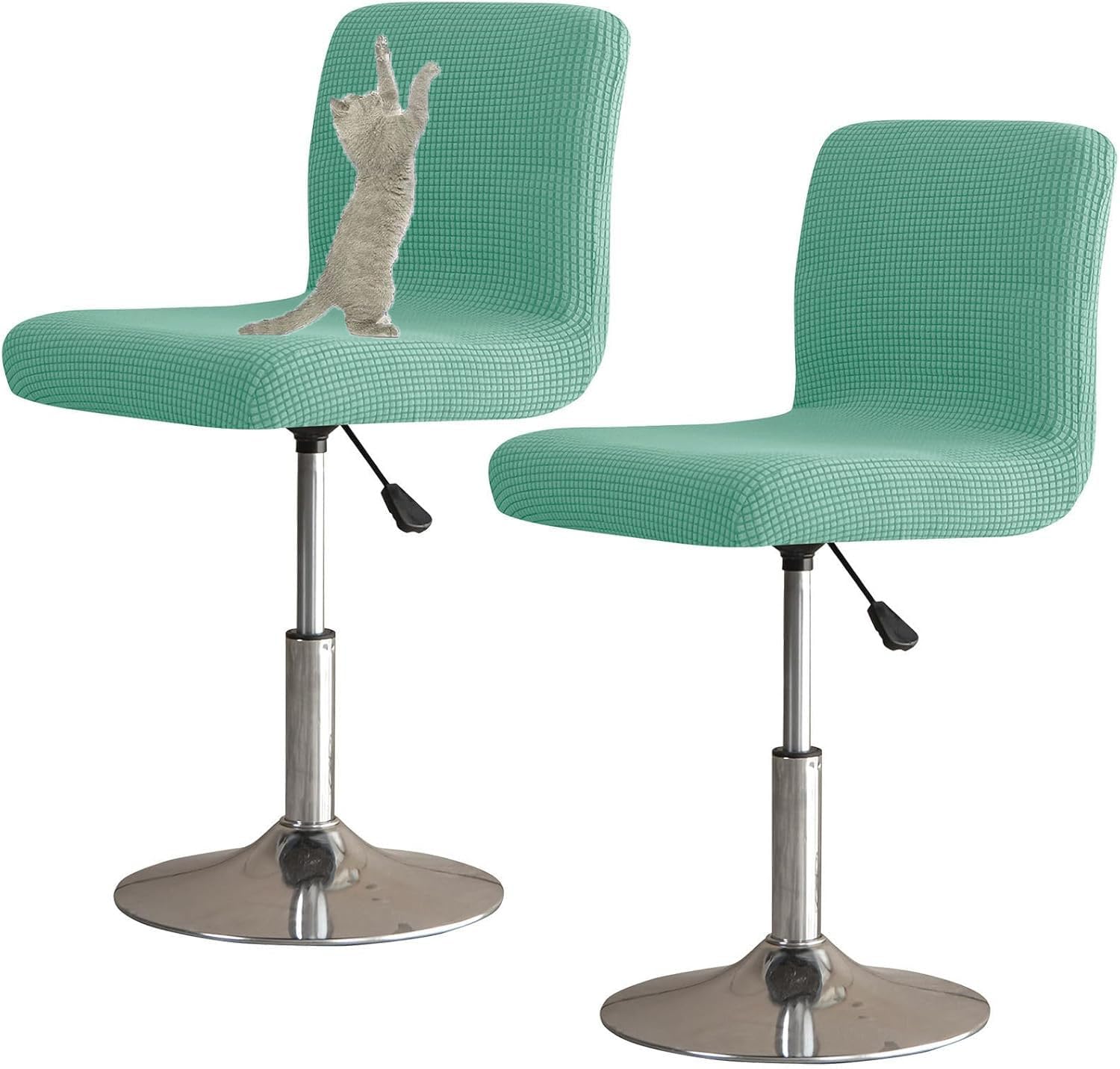 YOPOIY Bar Stool Covers with Backs Set of 6 4 2, Cat Scratch Proof Stretch Bar Stool Chair Covers Washable Universal Swivel Pub Chair Slipcover (Green a,2 PCS)