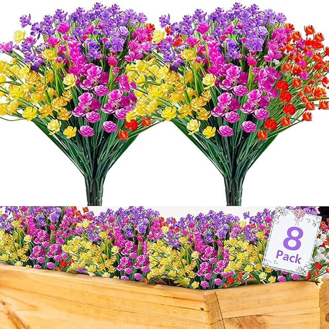 artificial outdoor flowers amazon