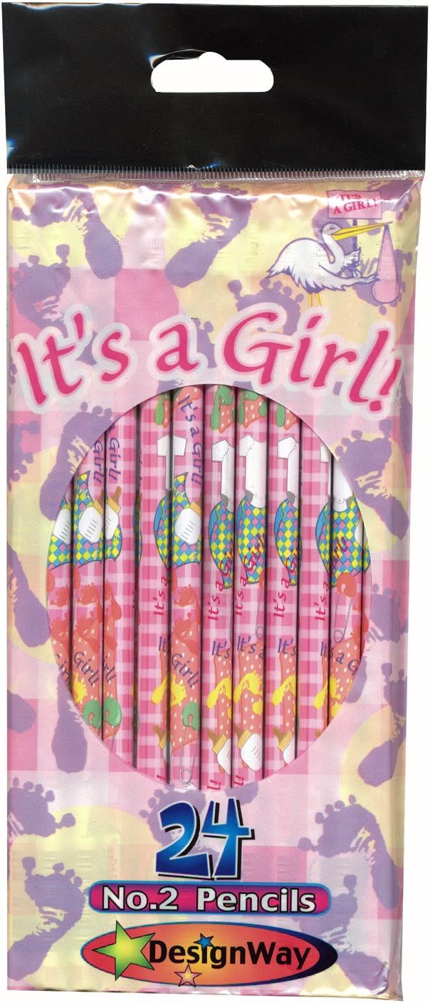Amazon.com: DesignWay It's a Girl 24-Pack No. 2 Pencil, Pink : Office ...