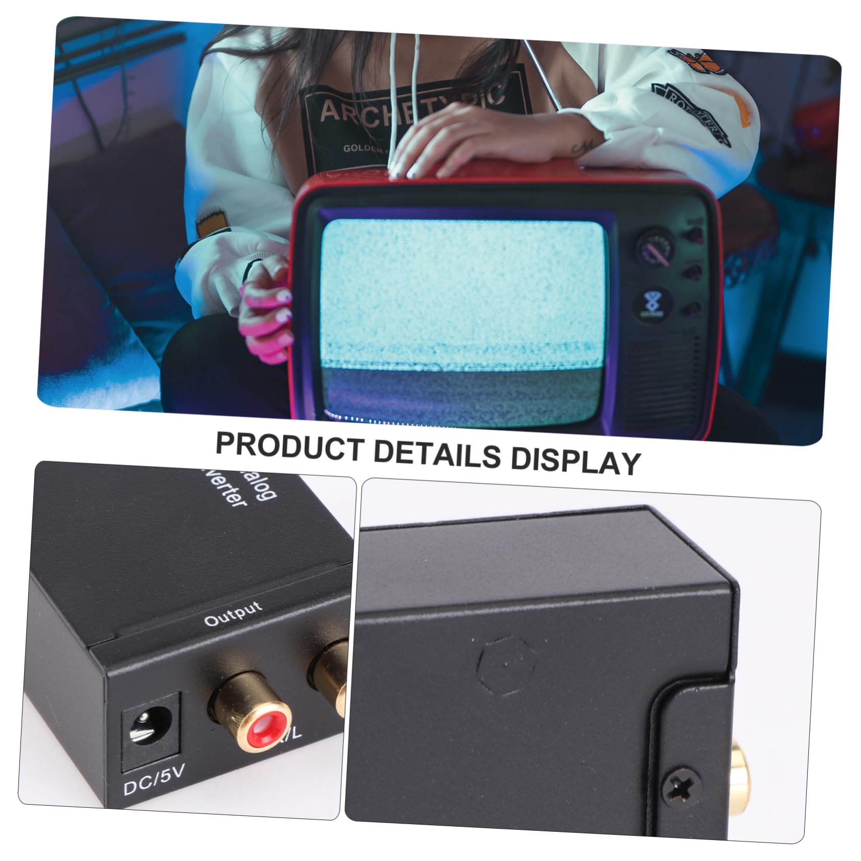 Gadpiparty 3pezzi Convertitore Audio Digitale Coassiale Spdif Analogico r Supporta Facile Installazione Compatibile Con Tv e Dvd Design Compatto e Leggero