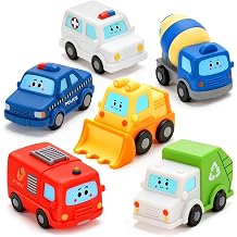 6 Pack Baby Bath Toys for Kids Ages 1-3, No Hole Vehicle Floating Bath Tub Toys for Toddlers 1 2 3 4, Mold Free Bathtub Toys Water Pool Toys for Boys Girls Gift