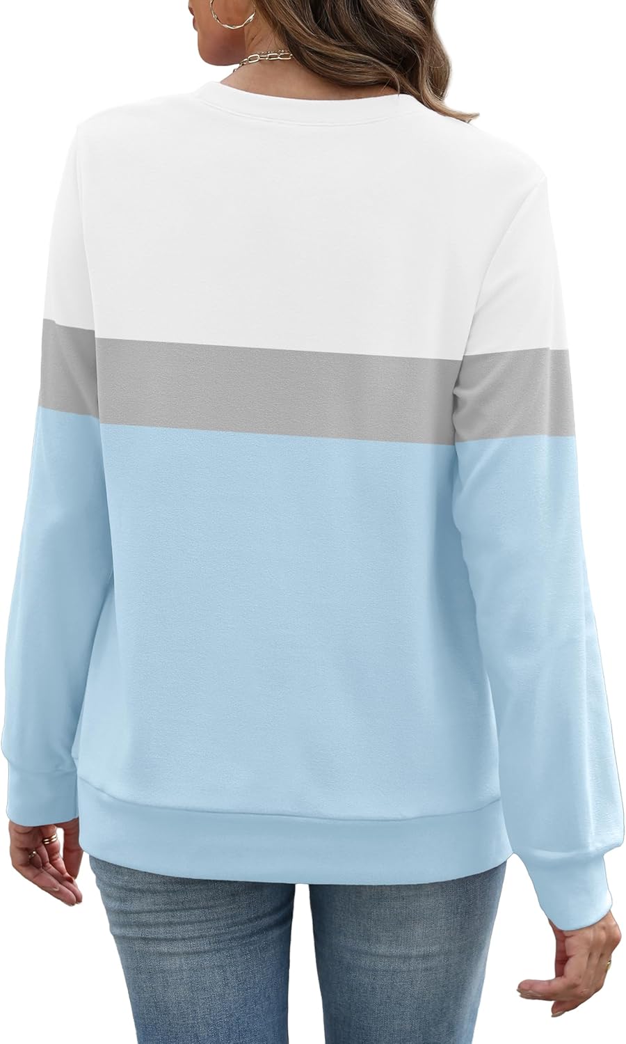 RUMIA Crewneck Fall Sweatshirts for Women Trendy- Women's Plain Long Sleeve Pullover Tops with Pockets Fashion - Image 5