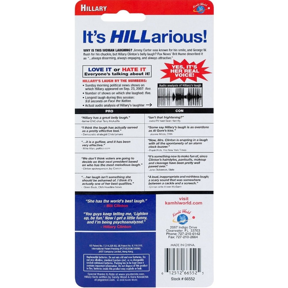 Hillary Clinton Laughing Novelty Pen