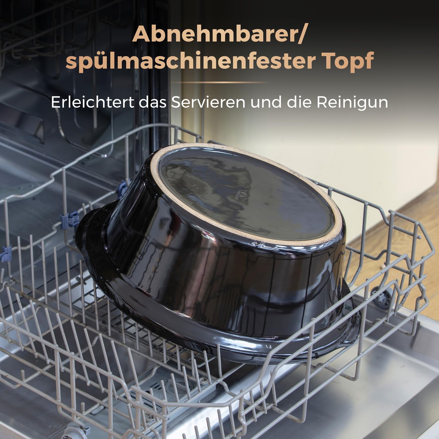 Tower T16043GRY Cavaletto 6,5 Liter Schongarer mit 3 Wärmestufen, Cool Touch Griffe, Grau und Roségold
