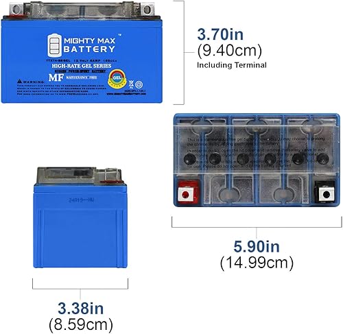 Miniatura 2 de Mighty Max Battery YTX7A-BS GEL 12V 6AH Batería para Yamaha YJ125T Vino 125 2004-09