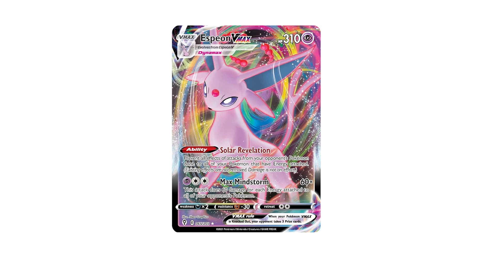 Espeon VMAX SA/エーフィVMAX SA 英語版 Espeon VMAX SA 189/S-P PROMO Evee Heroes MINT Unopened