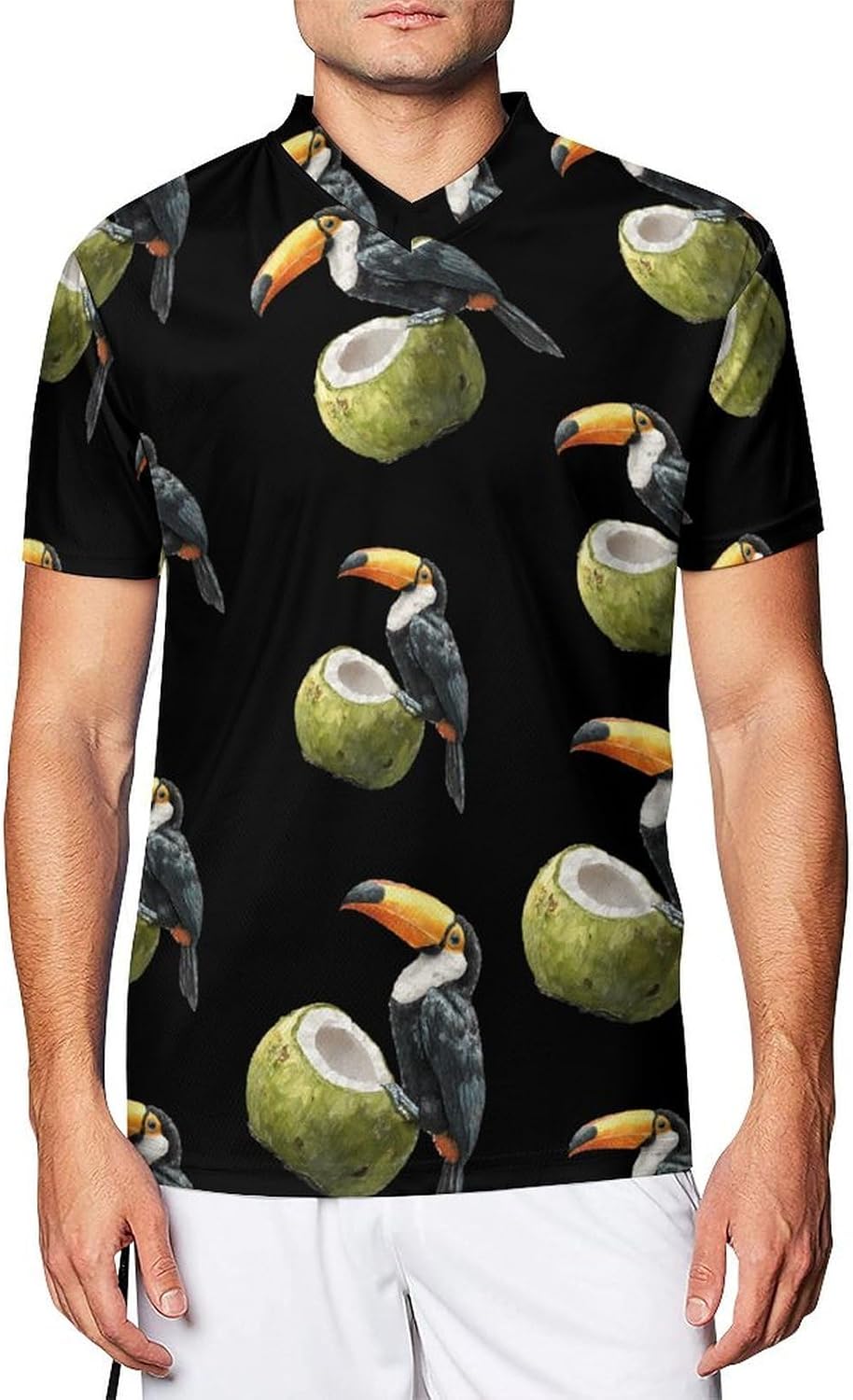 Toucan Bird Coconuts Soccer Jersey Football Shirt Athletic Sports T-Shirt Personalized for Men Women
