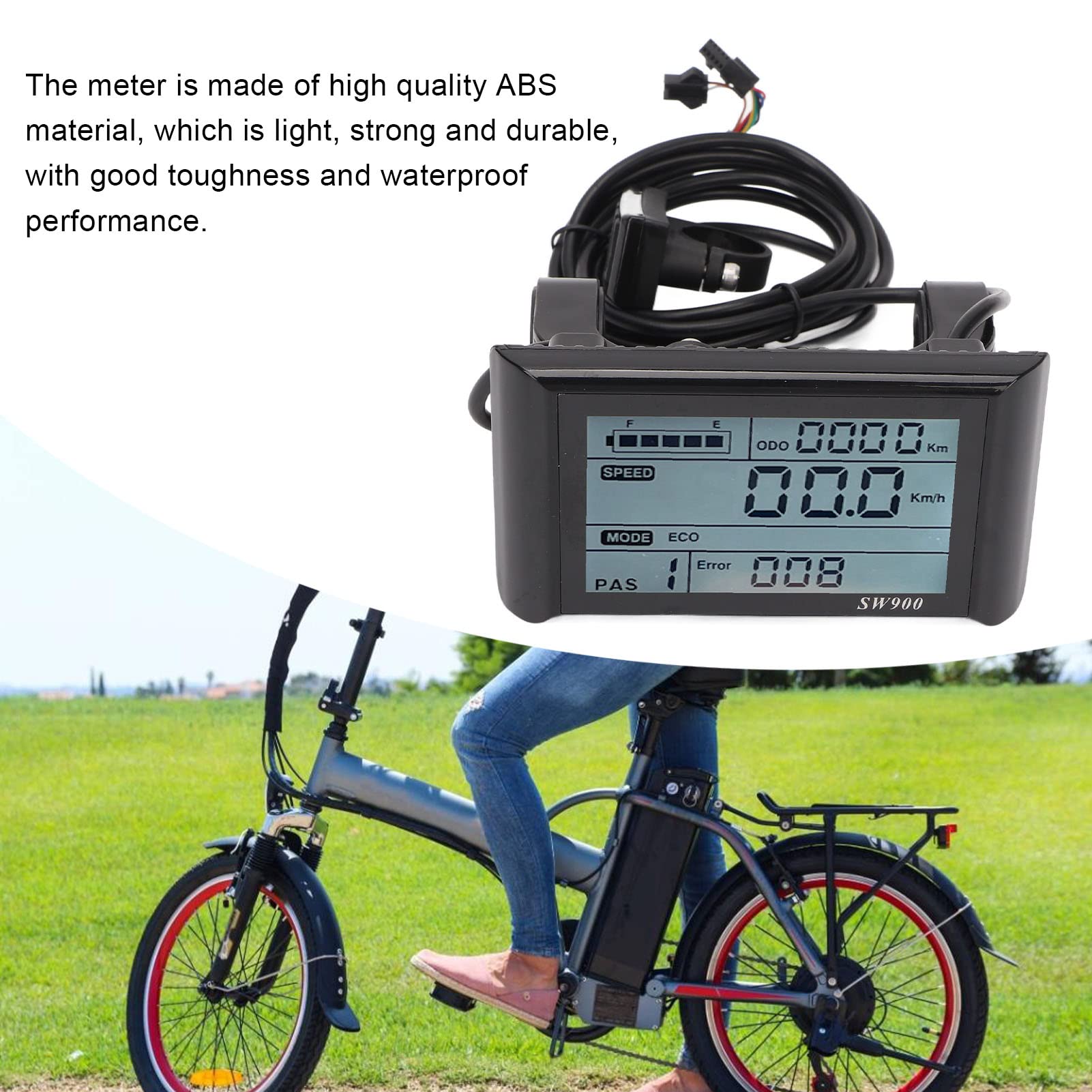 BuyWeek Zestaw sterownika silnika bezszczotkowego do roweru elektrycznego, DC 24 V 36 V 48 V 750 W 1000 W 30 a 3 tryby fali sinusoidalnej bezszczotkowy kontroler SW900 zestaw panelu wyświetlacza LCD