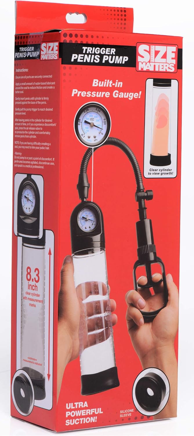 Trigger Penis Pump with Built-in Pressure Gauge