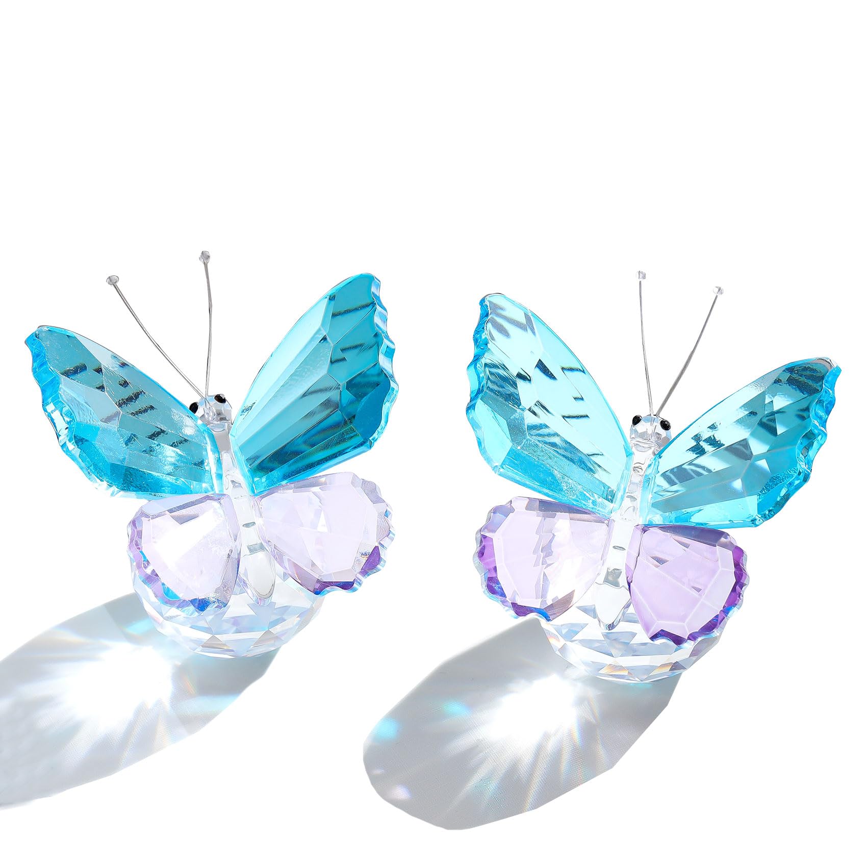 Arikyrist 7cm Set of 2 Crystal Butterfly Figurine Ornament Gifts for Women