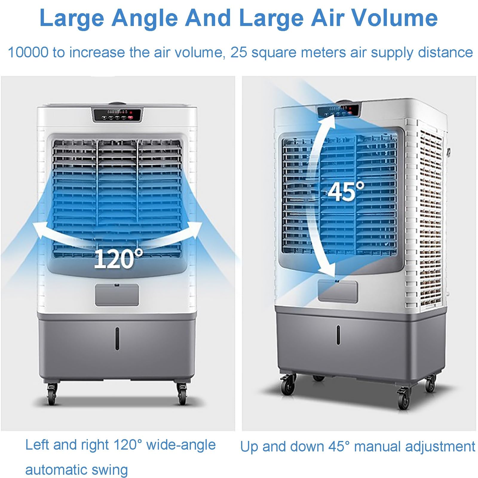 Enfriador de aire Grande Climatizador Evaporativo 3 en 1,Humidificador y Ventilador, Enfriador de aire con 6 Cajas de Hielo, para Oficina, Supermercado, Hogar