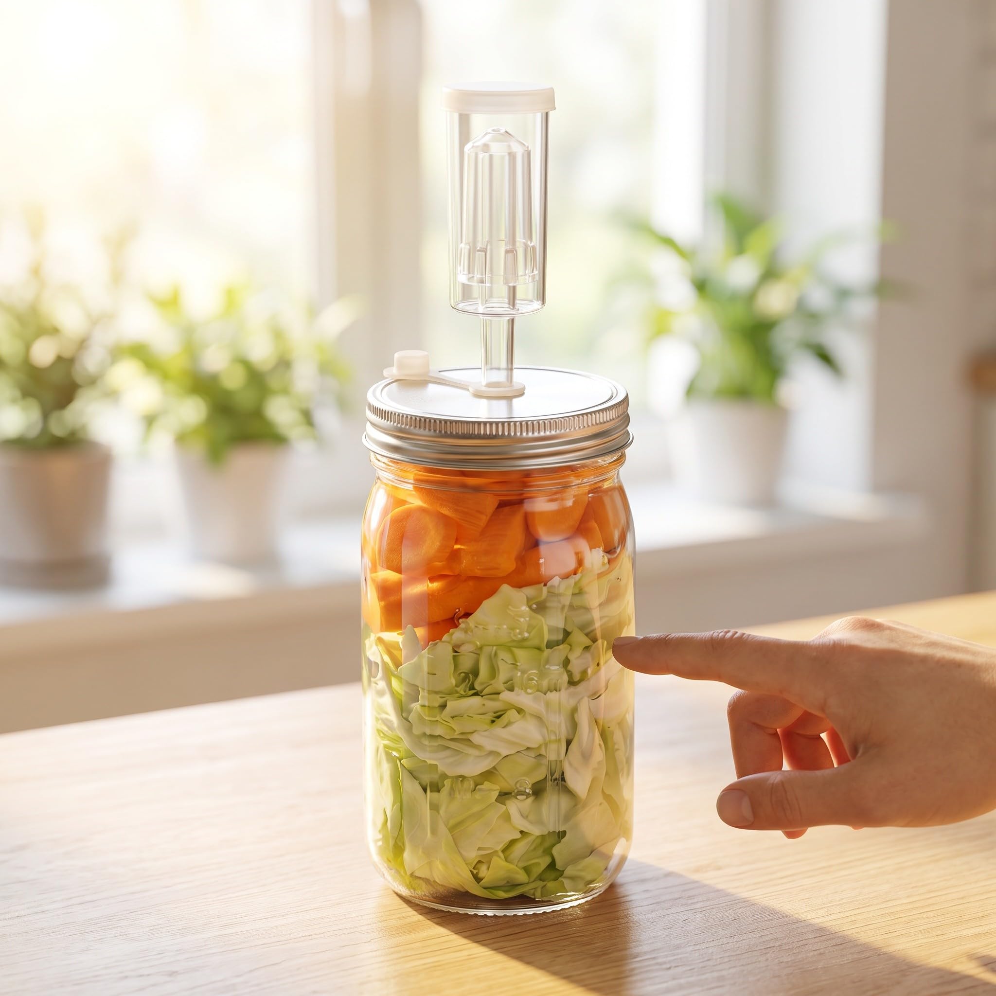 ibasenice Barattolo di fermentazione da 710 ml: Barattolo di Vetro per Ferm | Contenitore per sottaceti a bocca larga, coperchi ermetici, barattoli in vetro resistente per la fermentazione casalinga fai-