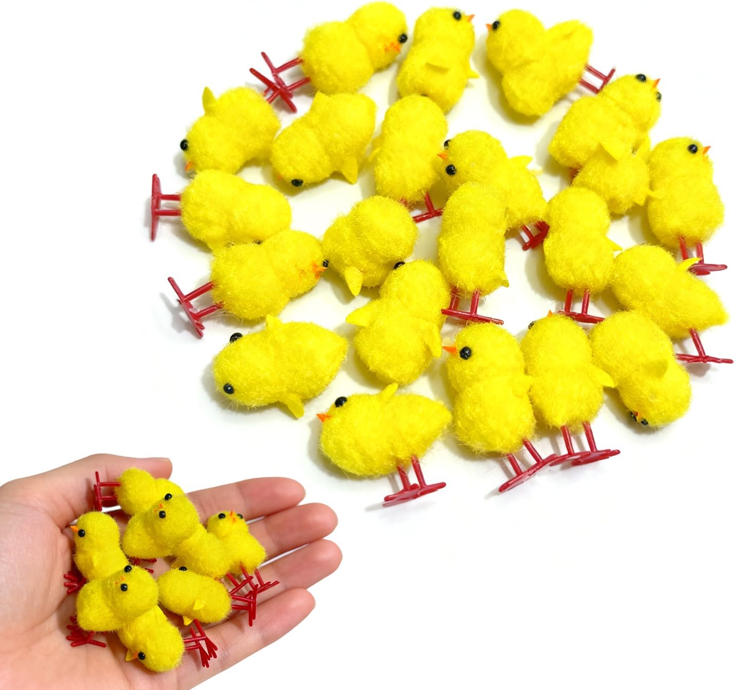 Easter Chicks – 24 Pack of Yellow Fluffy Chicks for Easter Egg Hunt, Easter Bonnet Crafts & Festive Easter Decorations, Perfect Easter Gifts for Classroom Activities, Party Favors