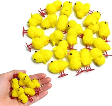 Easter Chicks   24 Pack of Yellow Fluffy Chicks for Easter Egg Hunt, Easter Bonnet Crafts & Festive Easter Decorations, Perfect Easter Gifts for Classroom Activities, Party Favors