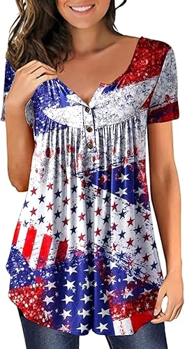 Funeral Summers - Túnica de manga corta para mujer, hermosa y cómoda, color degradado V