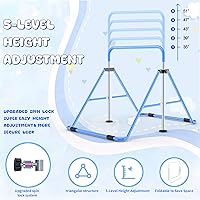 Vista 3 de Safly Fun Foldable Gymnastics Bar for Kids, Adjustable 35"-51", Sturdy 145 lbs Capacity, Easy-to-Assemble, Gymnastics Equipment for Kids for