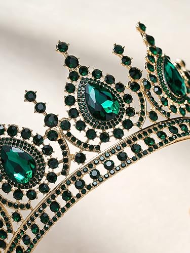 Miniatura 5 de SWEETV Tiara barroca de reina para mujer, tiara de boda de cristal para novia, fiesta de cumpleaños, accesorio para el cabello, Metal rhinestone
