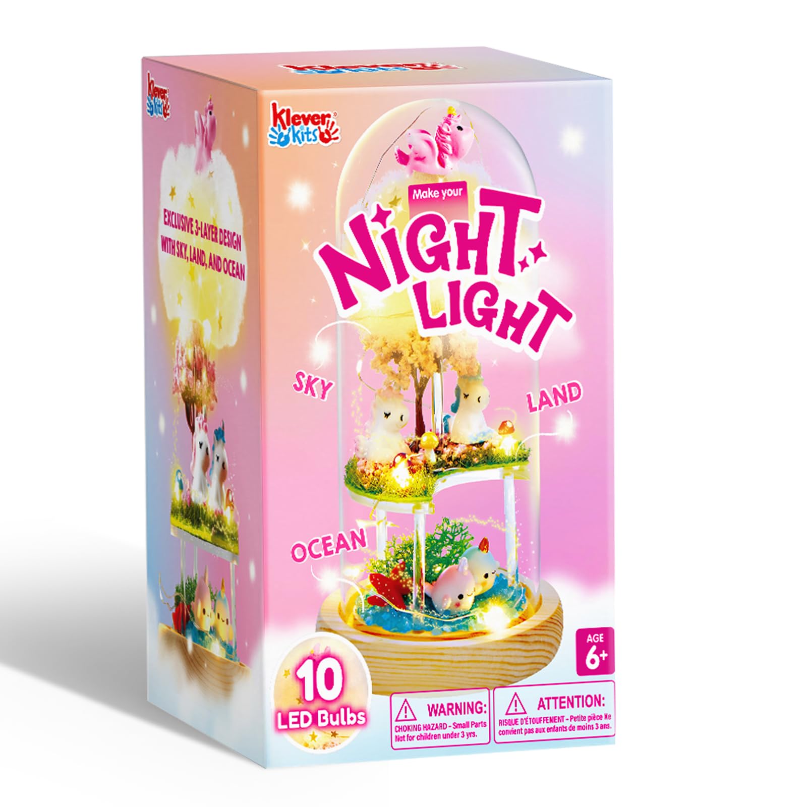 Klever Kits Unicorns Terrarium Kit for Kids Make Your Own Unicorn Night Light Art and Crafts for Kids Aged 6 7 8-12
