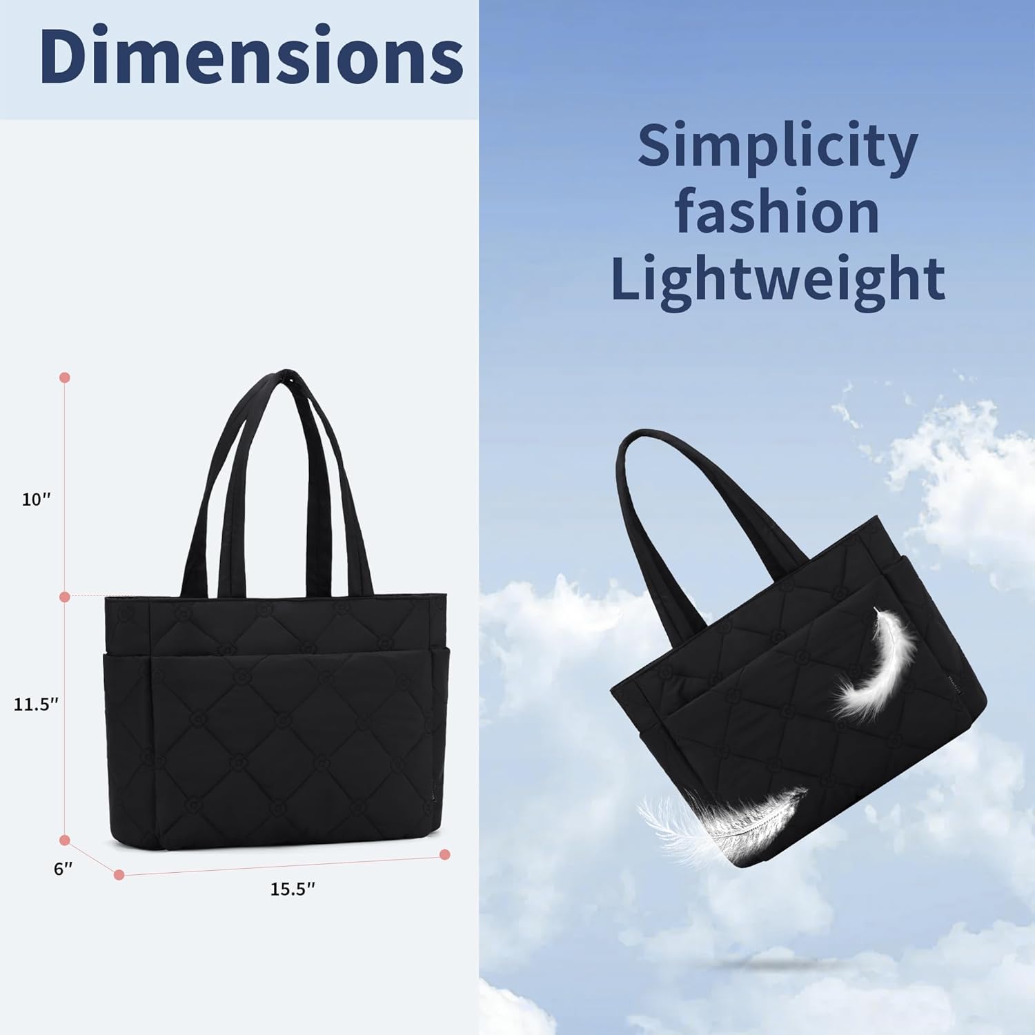 Tote Bag for Women Handbag, Tote bag Fitness, Commuting, Work, Lightweight fluffy with